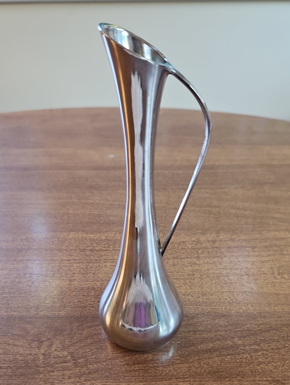 VTG Leonard Silver Bud Vase with Curved Handle